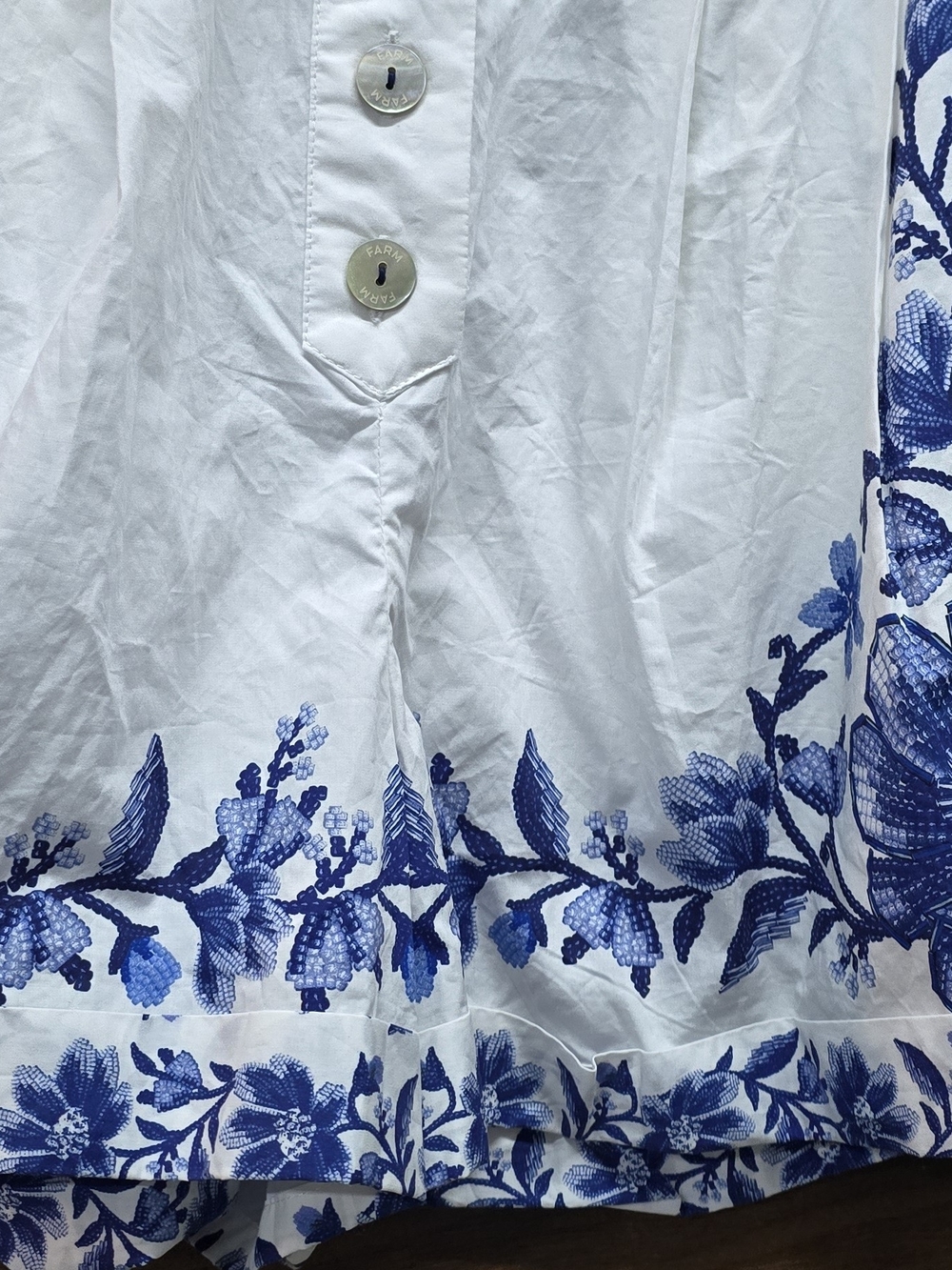 Romper Farm Rio White with Blue Floral Embroidery Xs - Picture 6 of 8